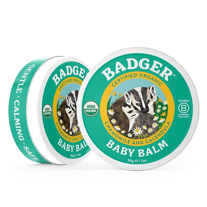 Badger Baby Balm, Organic Calendula Cream, Soothes Diaper Rash, Cradle Cap & - Image 3