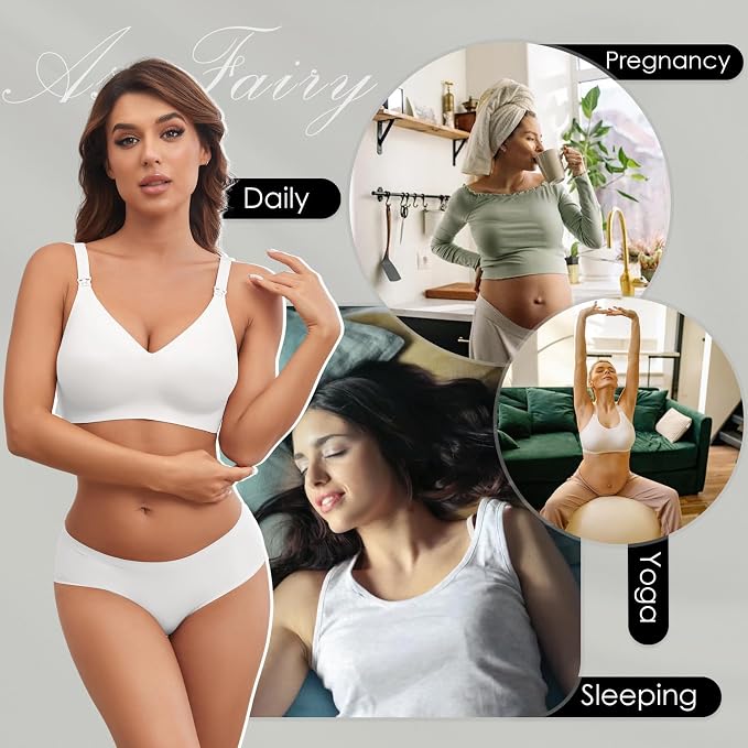 As Fairy Seamless Nursing Bras for Breastfeeding Soft Wireless Sleep Maternity - Image 6