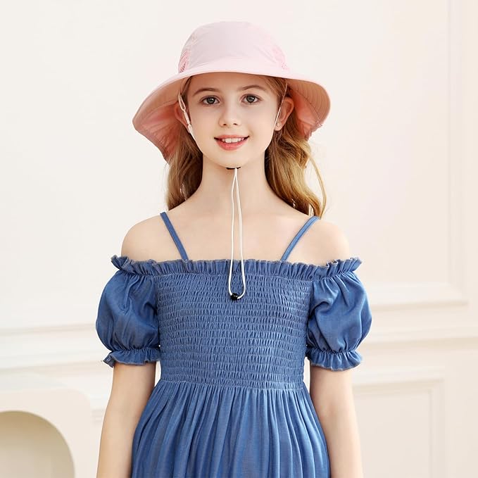 XIAOHAWANG Girls Sun Hat Baby Beach Hats Boys UPF 50+ Kids Summer Protection - Image 3