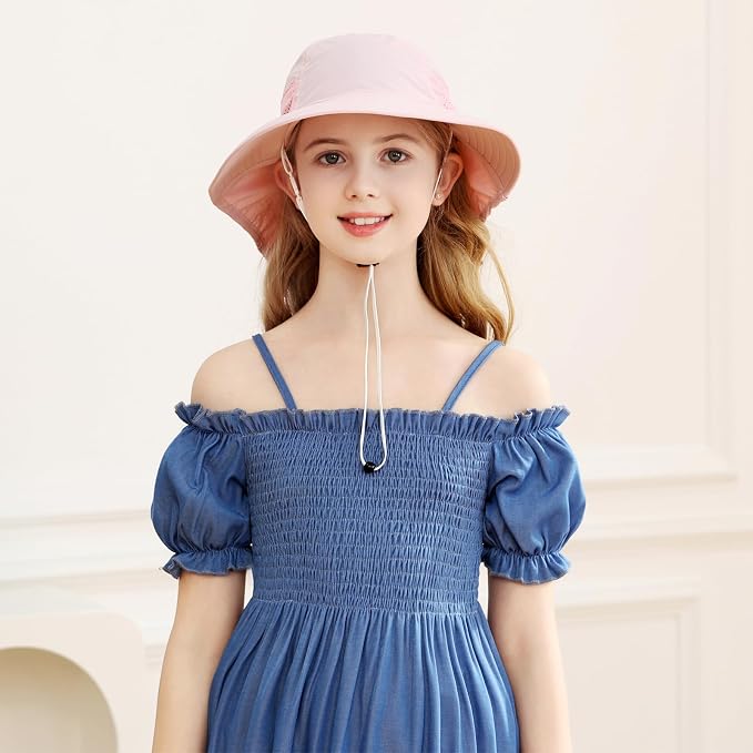 XIAOHAWANG Girls Sun Hat Baby Beach Hats Boys UPF 50+ Kids Summer Protection - Image 5