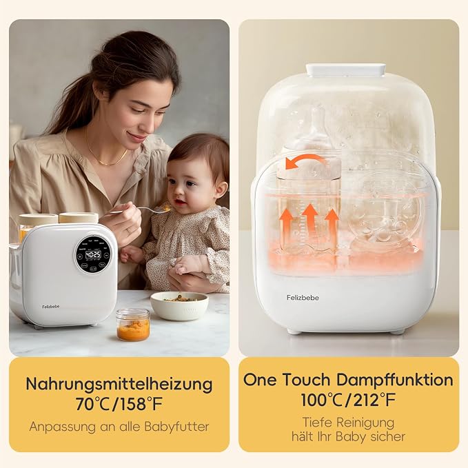 Baby Bottle Warmer, Felizbebe 10-in-1 Double Bottle Warmer - Image 9
