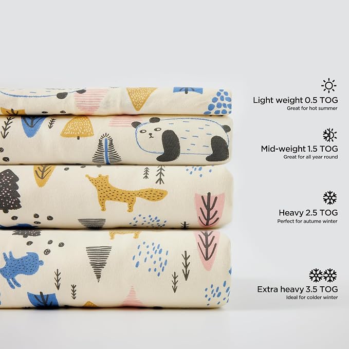 Duomiaomiao 1.5 TOG Toddler Sleep Sack 12-24 Months 100% Cotton Four Season - Image 7