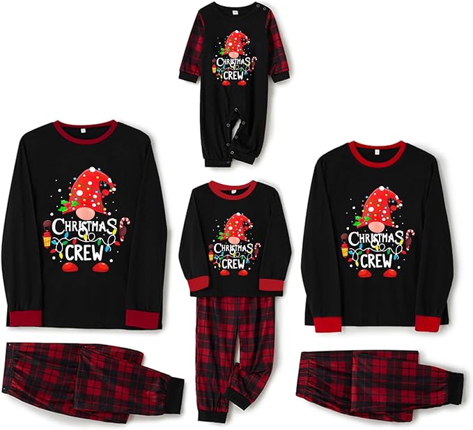Awoscut Christmas Family Matching Pajamas Christmas Pjs Holiday Nightwear - Image 5