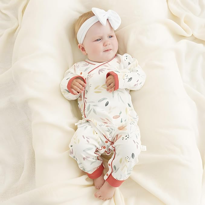 100% Organic Cotton Soft 0-6 Months Unisex Footless Newborn Baby Sleepers - Image 5