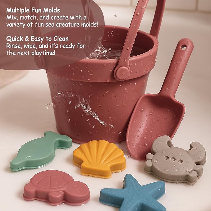 Silicone Beach Toys for Toddlers, Travel Friendly Sand Toys for Babies 6-12 - Image 6
