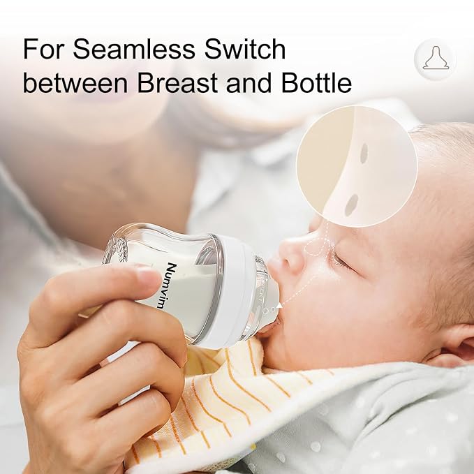 Natural Glass Baby Bottles Gentle & Extra Slow Flow, Newborn Breastfeeding - Image 7