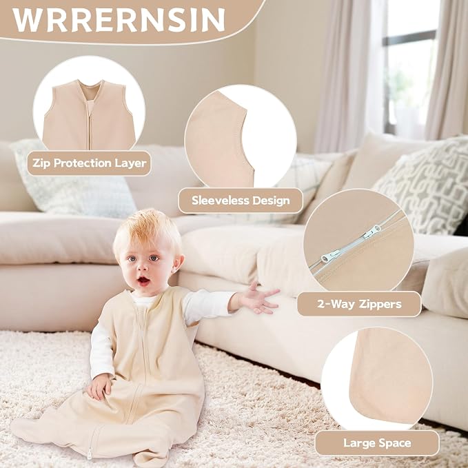 Baby Sleep Sack 6-12 Months, 100% Cotton TOG 0.5 Wearable Blanket - Image 2
