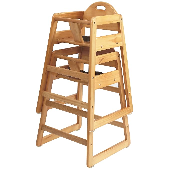 Wooden High Chair for Baby & Toddler – Restaurant-Style Stackable HighChair - Image 2