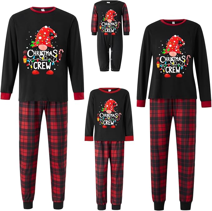 Awoscut Christmas Family Matching Pajamas Christmas Pjs Holiday Nightwear - Image 6
