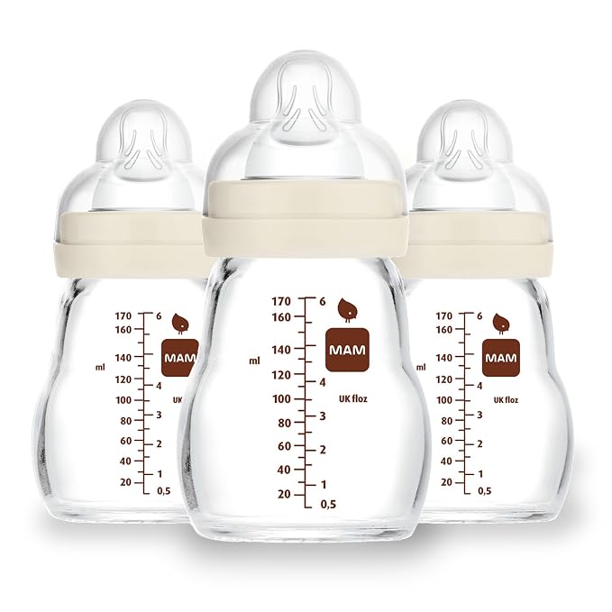 MAM Premium Glass Baby Bottles, Easy Switch Between Breast and Bottle, Feel by MAMBabyUSA