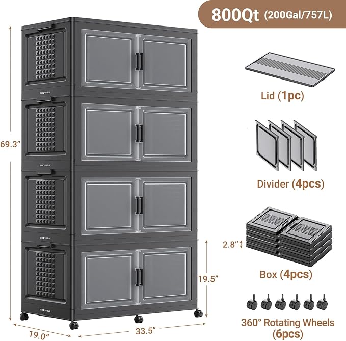 BROVIEW 800Qt Plastic Storage Bins - Image 2