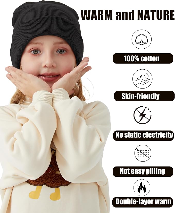 ROYBENS 100% Cotton Baby Beanie Cute Toddler Winter Hat Boys Girls Kids Soft - Image 5