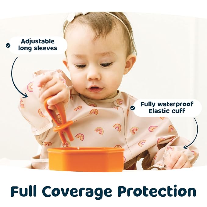 Tiny Twinkle Long Sleeve Bib for Babies & Toddlers – Waterproof Smock Bib for - Image 3