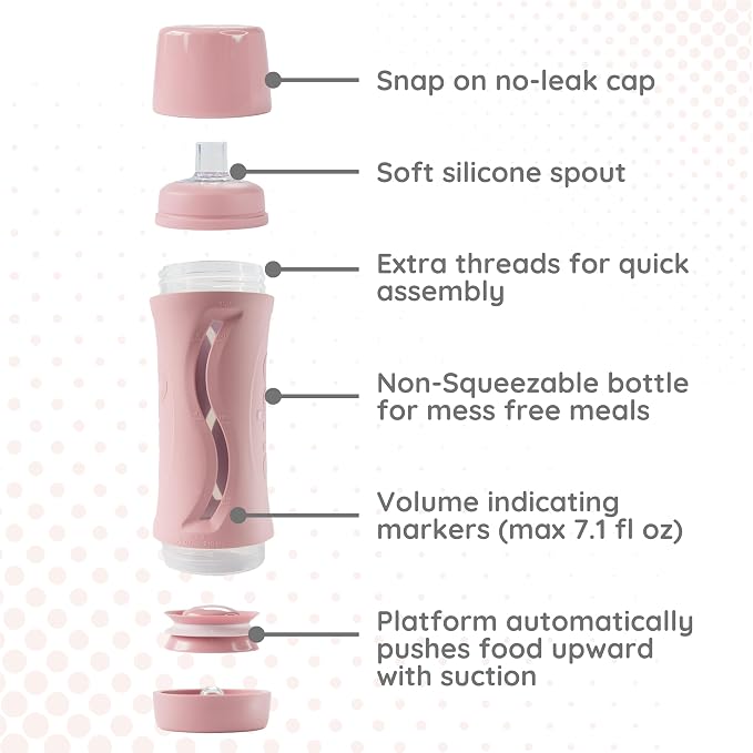 Subo Baby Food Bottle | No Mess Baby Toddler Self Feeder | Squeeze Free Design - Image 5