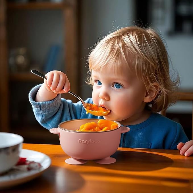 PandaEar 3 Pack Stainless Steel Suction Baby Bowls & 3 Baby Feeding Spoons | - Image 6