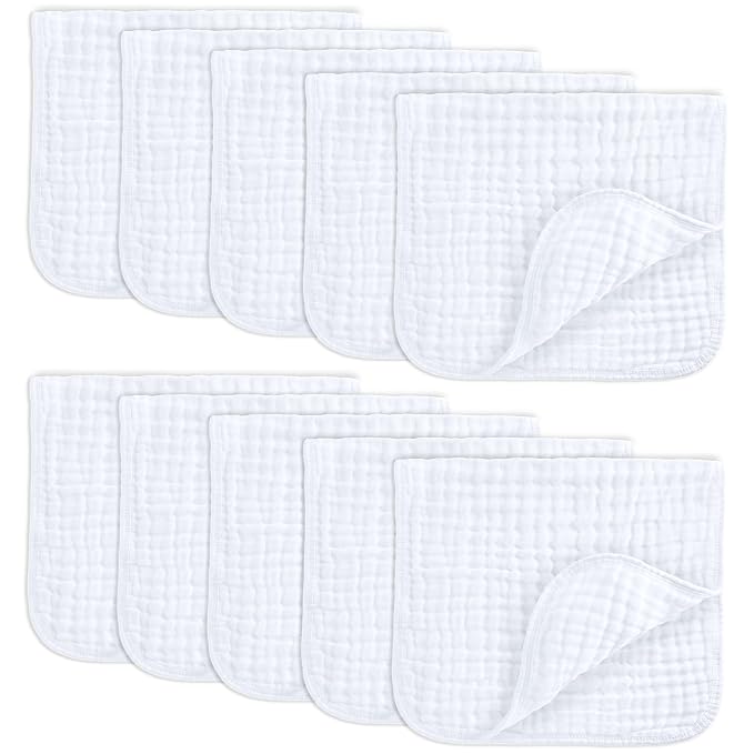 Comfy Cubs Muslin Burp Cloths 20" x 10", Ultra Absorbent 100% Cotton by ComfyCubs