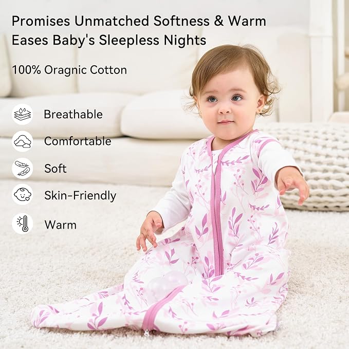 Baby Sleep Sack 12-18 Months 1.0 Tog Baby Wearable Blanket 100% Cotton Sleeping - Image 2