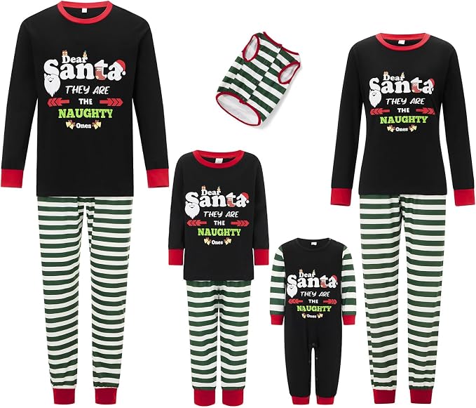 Awoscut Christmas Family Matching Pajamas Christmas Pjs Holiday Nightwear - Image 5