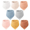 Konssy 8-Pack Muslin Baby Bibs, Absorbent Bandana Drool, 100% Cotton Unisex by Konssy