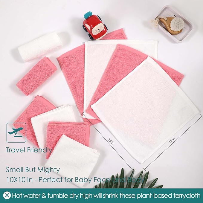 Baby Washcloths 12 Pack, 10x10 inch Heavenly Soft Wash Cloth - Image 6