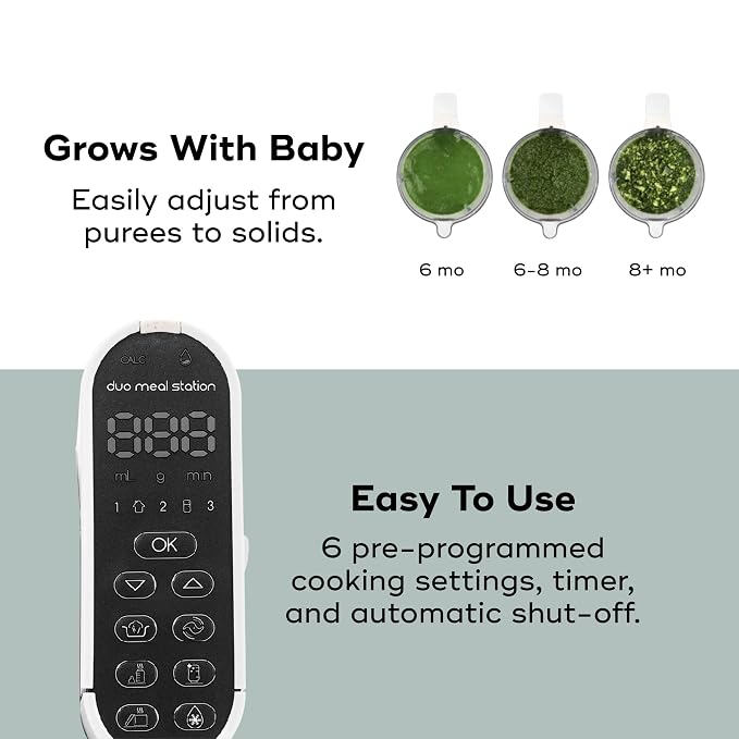 Babymoov Duo Meal Station 6 in 1: Multi-Speed Baby Food Maker Steamer and Puree - Image 6