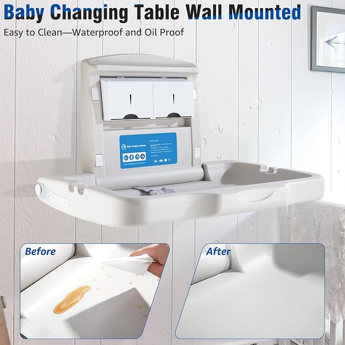 Baby Changing Station Wall Mounted, Fold Down Baby Changing Table, Commercial - Image 5