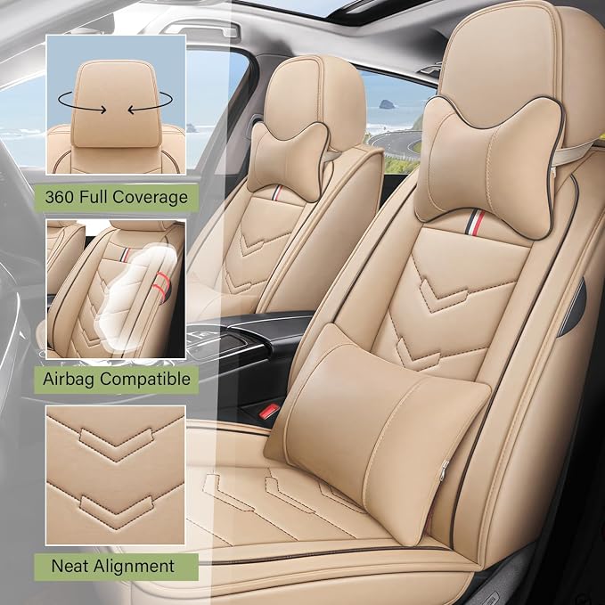 Leather Car Seat Covers Fit for LR LR4 2009-2016, 5 Seater Waterproof and - Image 2