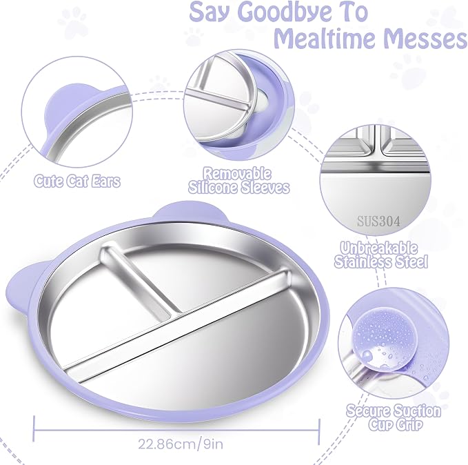 Stainless Steel Kids Plate - Image 4