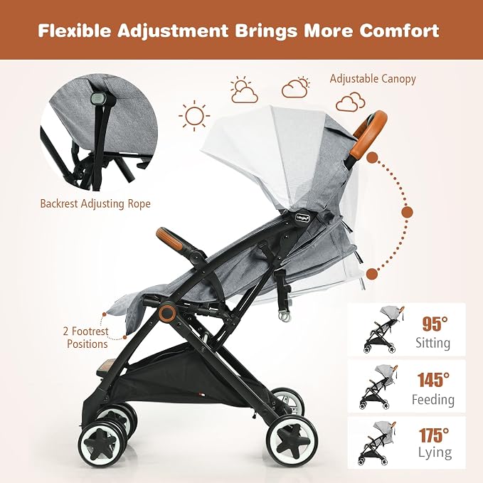 BABY JOY Lightweight Baby Stroller, Compact Toddler Travel Stroller - Image 5