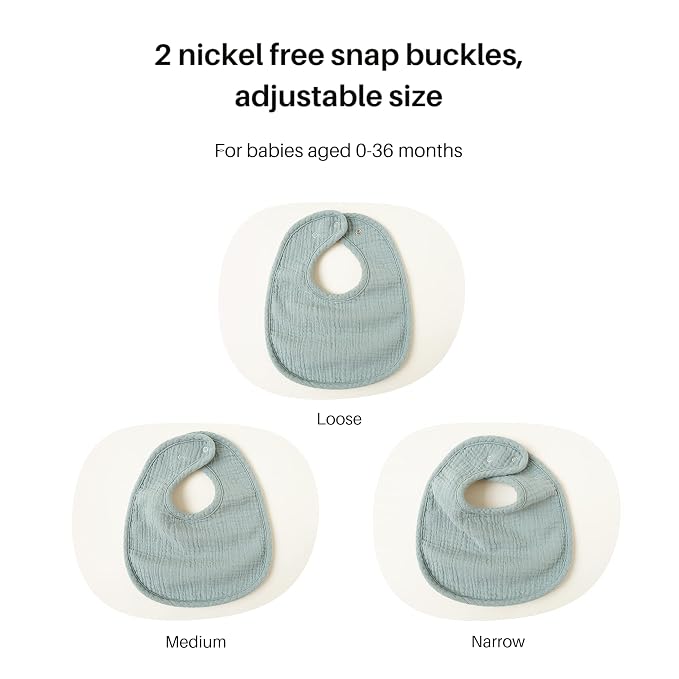 Konssy 6-Pack Muslin Baby Bibs for Boys & Girls, Soft Cotton Absorbent Bandana - Image 6
