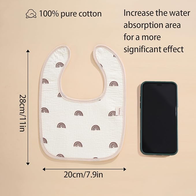 Baby Bandana Bibs, 6 Pack Waterproof Toddler Bib, Soft Cotton Absorbent Baby - Image 4