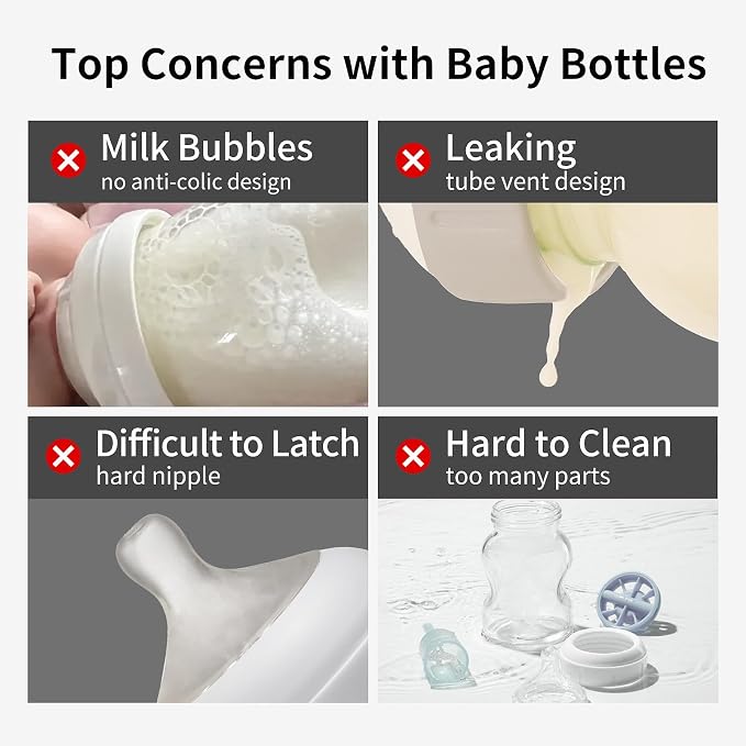 Natural Anti-Colic Baby Bottles That Mimic Breastfeeding Newborn Breast Like - Image 3