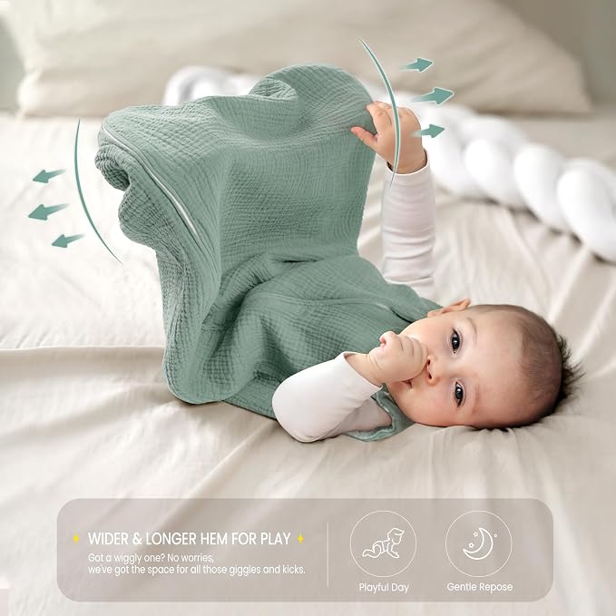 lulumoon Sleep Sack Muslin for Baby: Cotton Wearable Blanket for 9-15 Months - Image 3