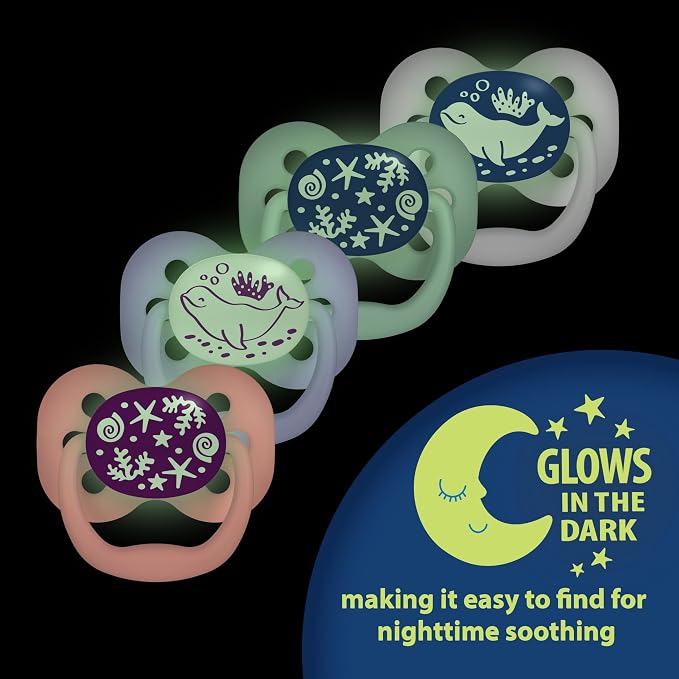 Dr. Brown's Advantage Glow-in-The-Dark Baby Pacifier, Fully Symmetrical Soother - Image 3