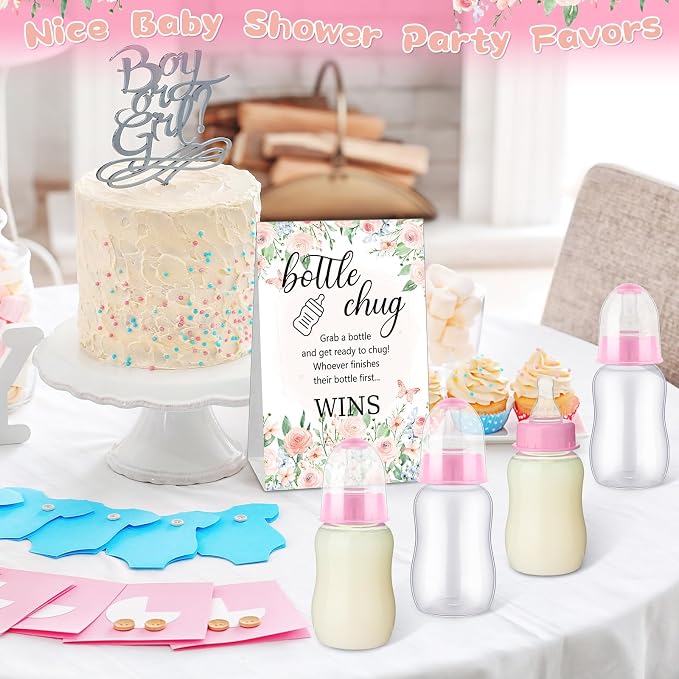 TrelaCo Bottle Chug Baby Shower Game 20 Pcs Baby Bottles Shower Favor - Image 5