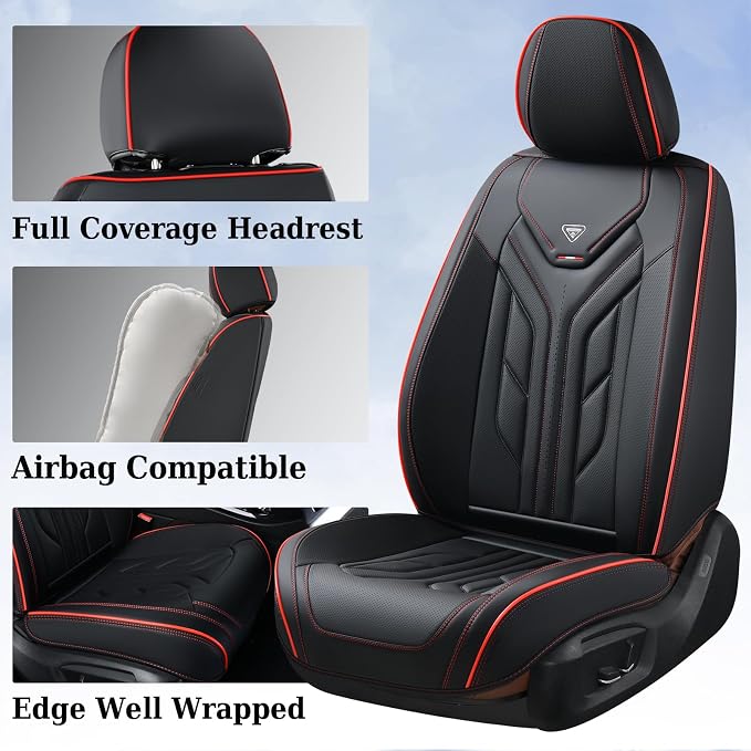 Coverado Seat Covers, Car Seat Covers Full Set, Leather Seat Covers - Image 4