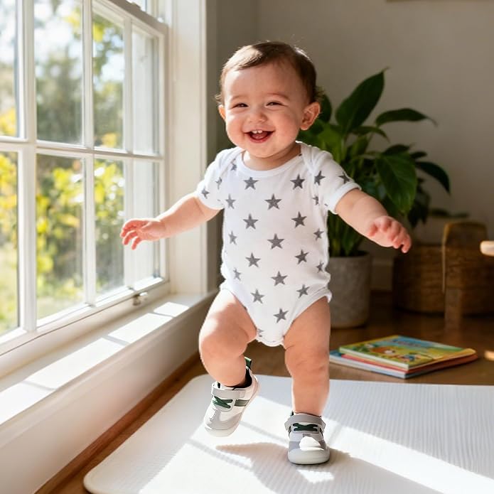 Baby Shoes Boys Girls Barefoot Wide Toe Box Zero Drop First Walkers PU Leather - Image 2