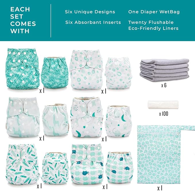 Simple Being Reusable Cloth Diapers, One Size Adjustable, Washable Soft - Image 5