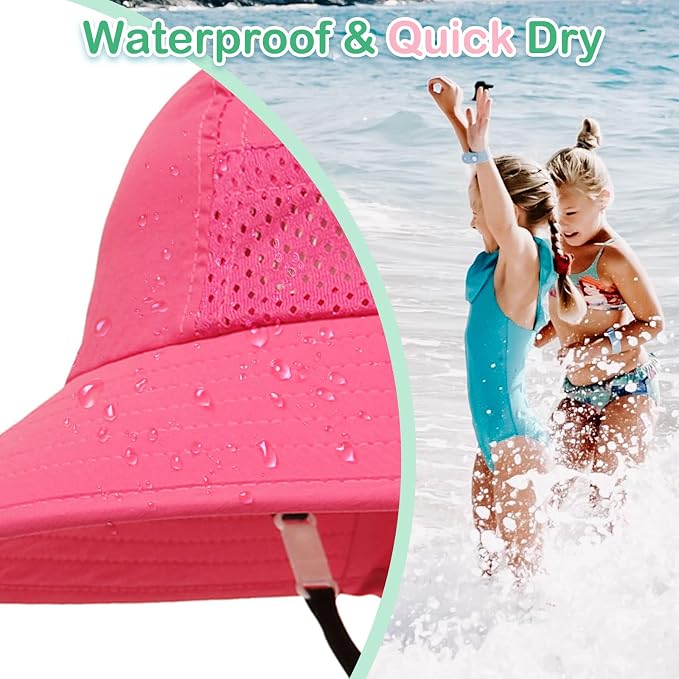 XIAOHAWANG Girls Sun Hat Baby Beach Hats Boys UPF 50+ Kids Summer Protection - Image 6