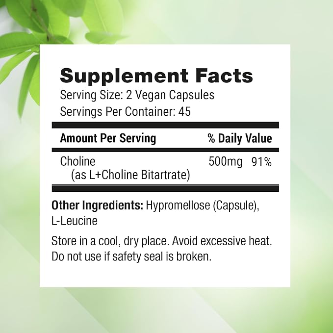 Nested Naturals Choline Bitartrate 500mg - Image 6