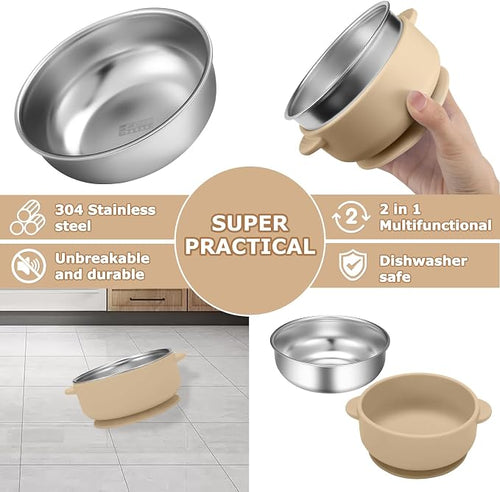2 Pack Stainless Steel Baby Bowls - Image 2