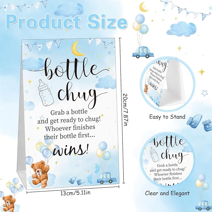 TrelaCo Bottle Chug Baby Shower Game 20 Pcs Baby Bottles Shower Favor - Image 2