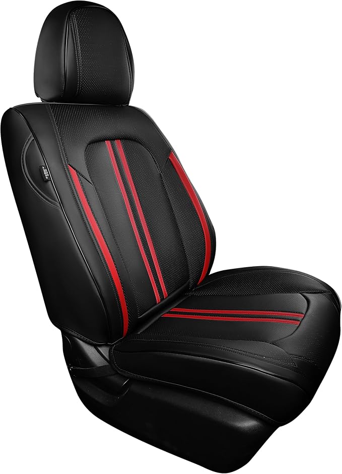 FREESOO Front Seats 2PCS Leather Car Seat Covers, Ultra Breathable Waterproof - Image 6