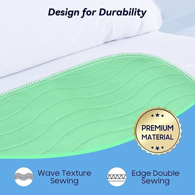 2 Pack 36” x 54” Extra Heavy Absorbency Washable Underpads, Waterproof Nursing - Image 5