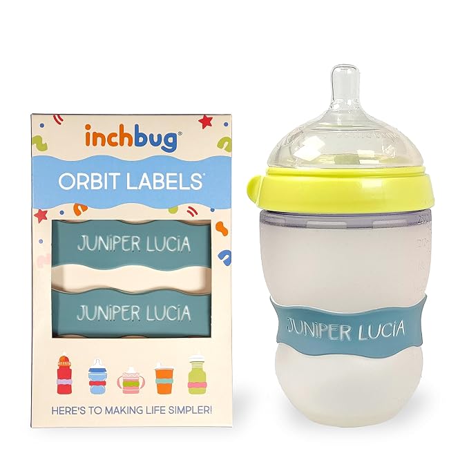 InchBug Orbit Labels Baby Bottle and Water Bottle Silicone Name Bands – - Image 2