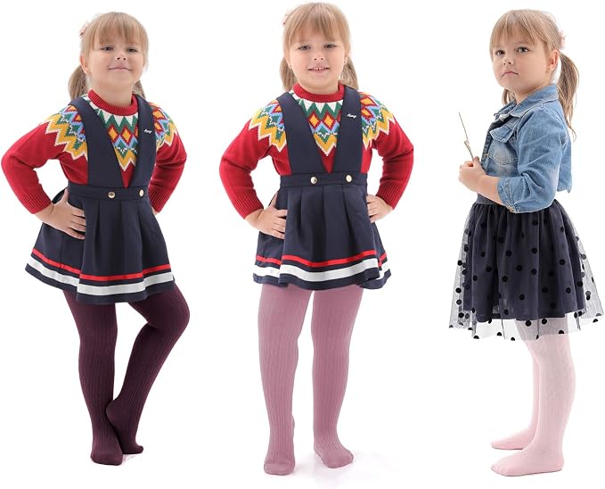EPEIUS Baby Girl Tights Thick Cable Knit Leggings Stockings Cotton Pantyhose - Image 3