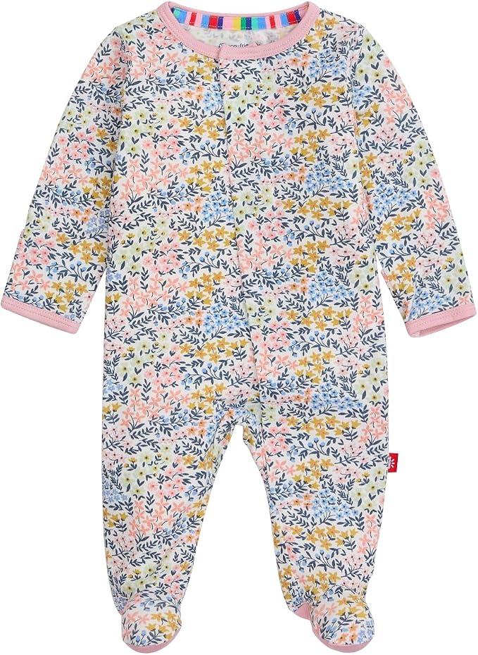 Magnetic Me Girls Modal Magnetic Baby Footie Pajamas | Silky Soft Modal Fabric by magneticme