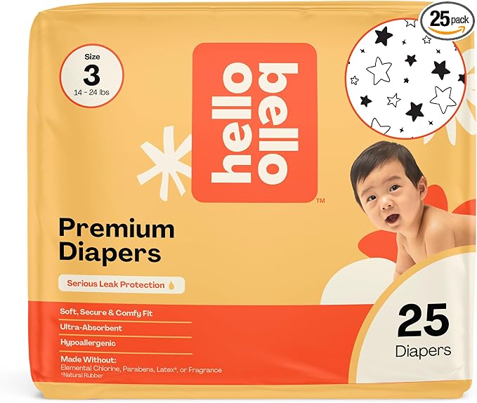 Hello Bello Diapers, Size 3 Superstars, Hypoallergenic by HelloBello