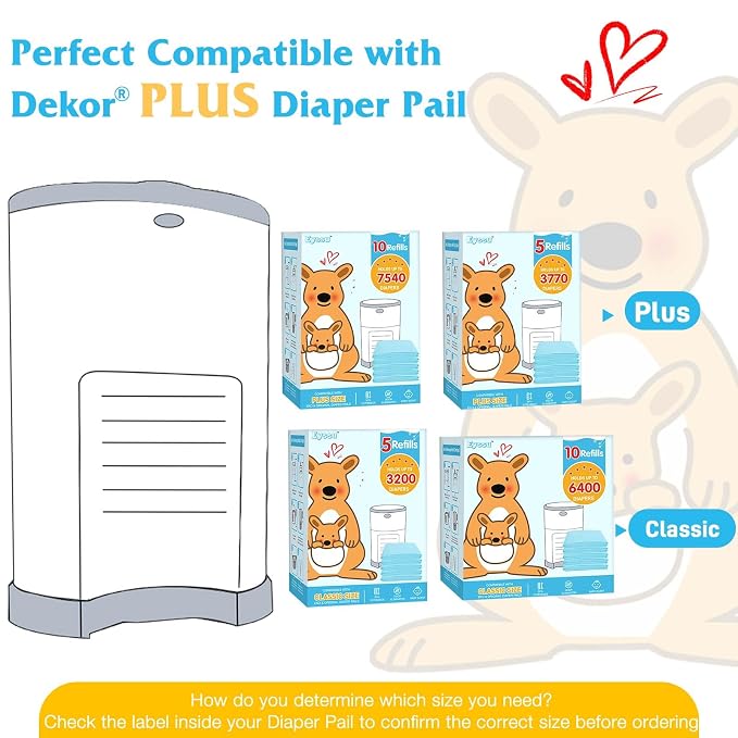 5 Pack Diaper Pail Refill Bags Compatible - Image 2