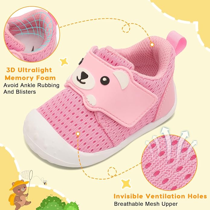 FEETCITY Baby Walking Shoes Wide Baby Shoes Boys Girls Infant Sneakers Crib - Image 4